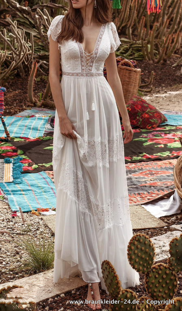 Elegantes Boho Kleid für die Braut Standesamtmode Online