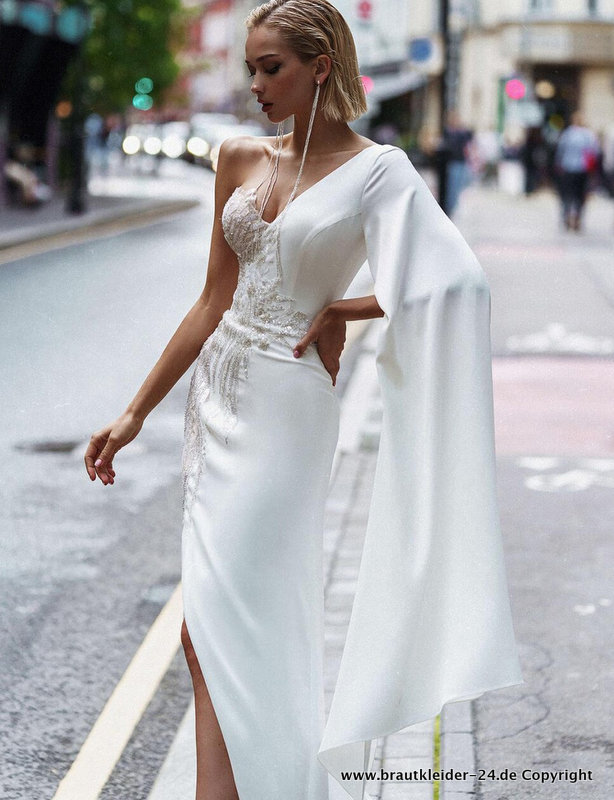 Sexy Schulterfreies Kleid in Weiß für den Standesamt Brautmode