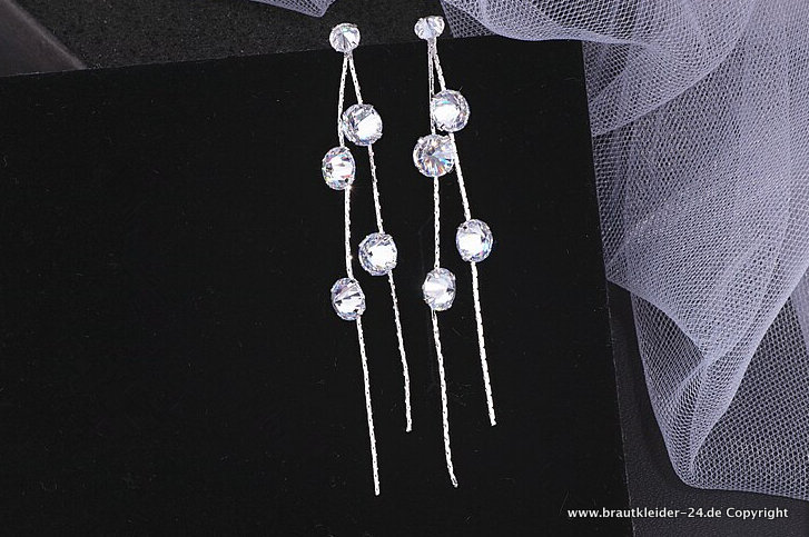 Shiny Zirkon Kristall Perlen Ohrringe für die Braut
