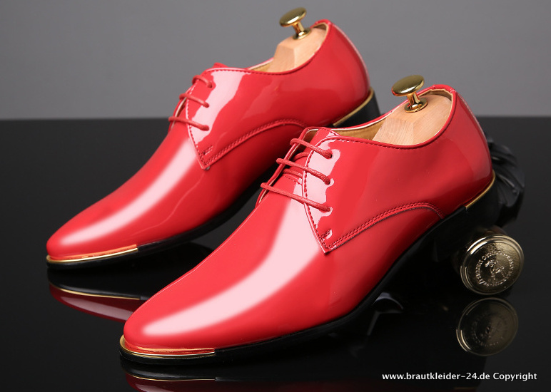 Lackleder Schuhe Elegant für den Bräutigam in Rot