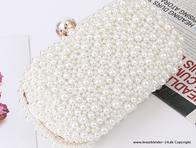 Luxus Design Brauttasche mit Perlen 