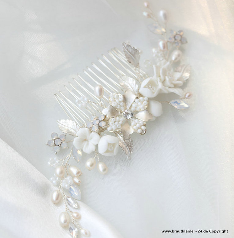 Opal Kristall Haar Kamm für die Braut Haarschmuck