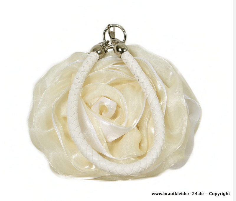 Weiße Rose Brauttasche 