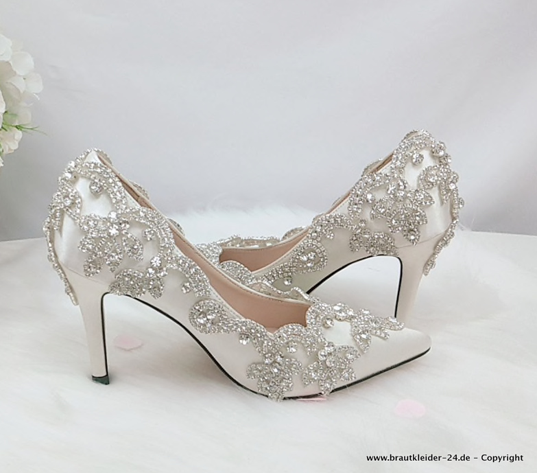 Kristall Hochzeit Schuhe Brautschuhe in Weiß