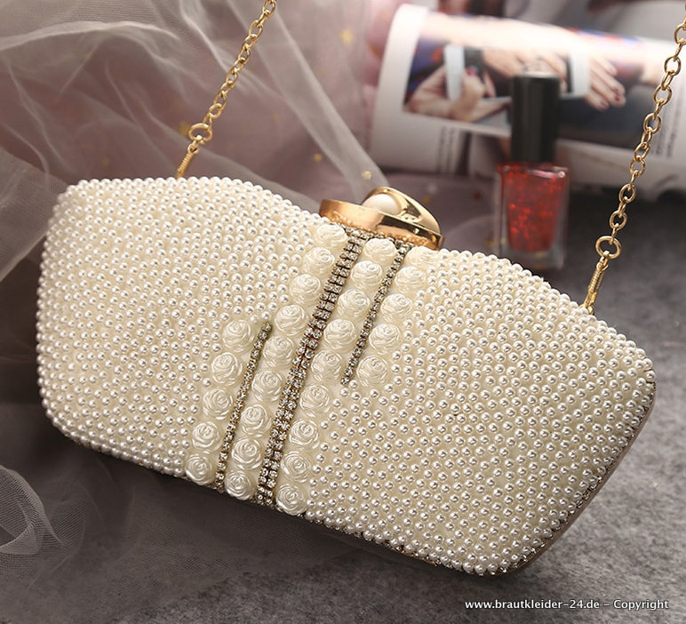 Luxus Kristall Brauttasche Abendtasche Nela mit Perlen