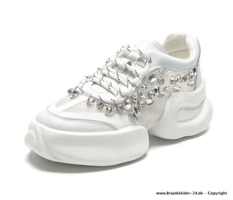 Braut Sneakers Bequeme Brautschuhe Weiß