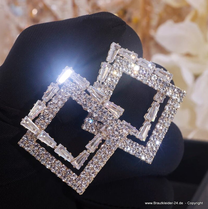 Trendy Geometrische Braut Ohrringe in Silber