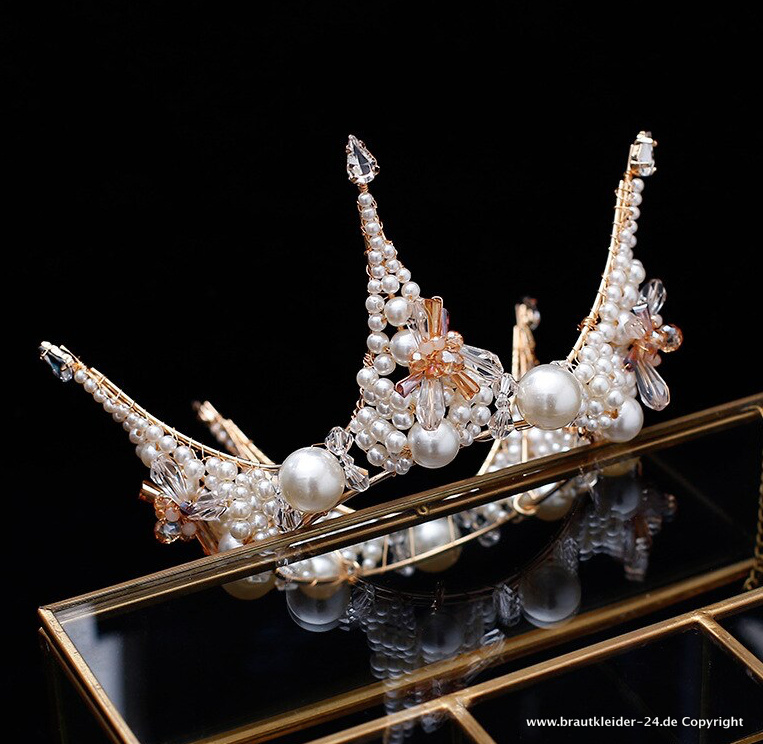 Prinzessinnen Krone mit Perlen Ohrringe