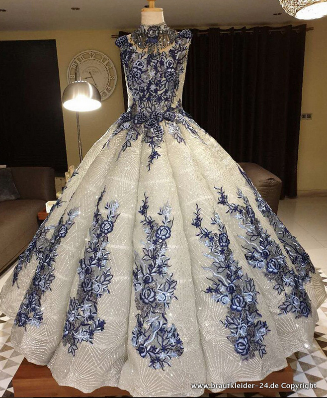 Luxus Quinceanera Brautkleid Hochzeitskleid mit Blumen Stickereien
