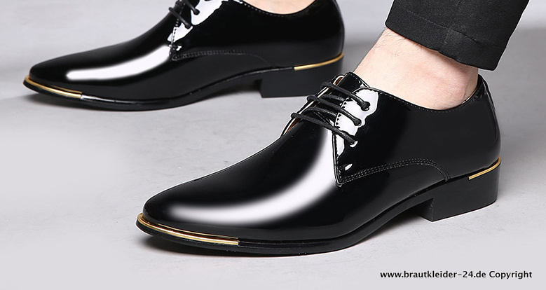 Lackleder Schuhe Elegant für den Bräutigam in Schwarz