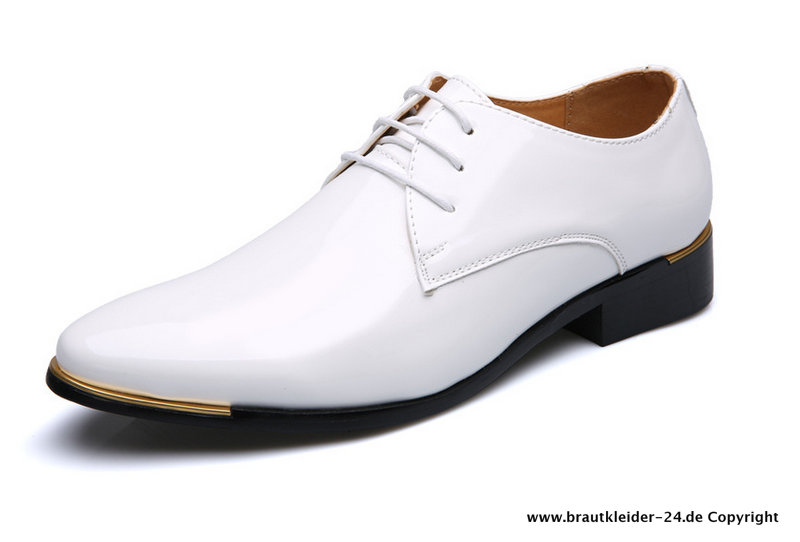 Lackleder Schuhe Elegant für den Bräutigam in Weiss
