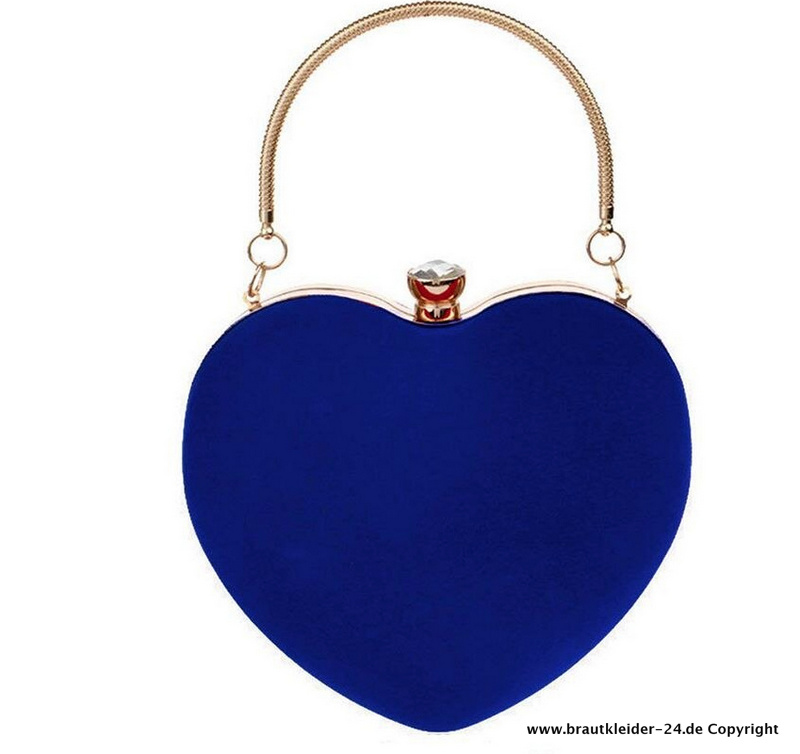 Herz Form Brauttasche Abendtasche Felina in Blau