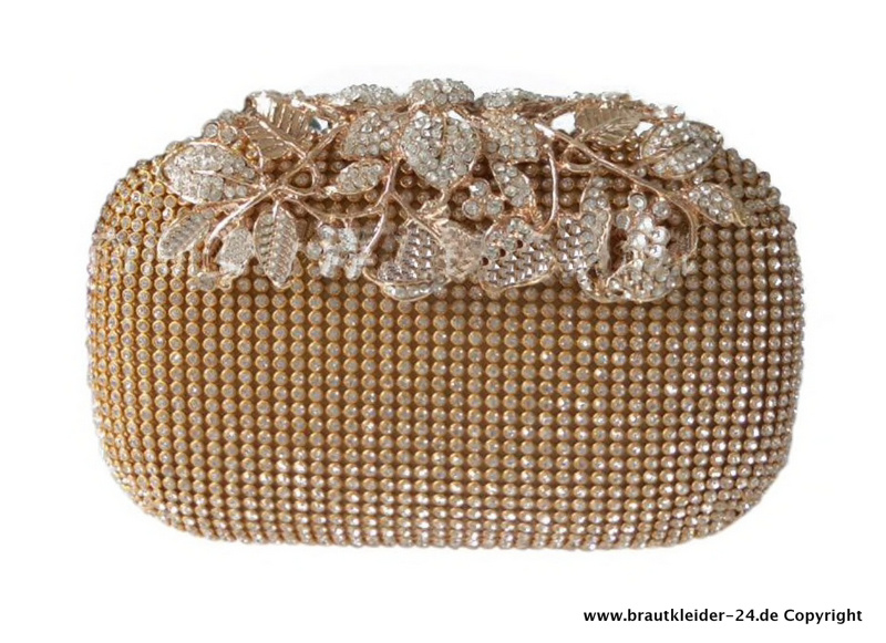 Gold Strass Abend Tasche Brauttasche Fabiola