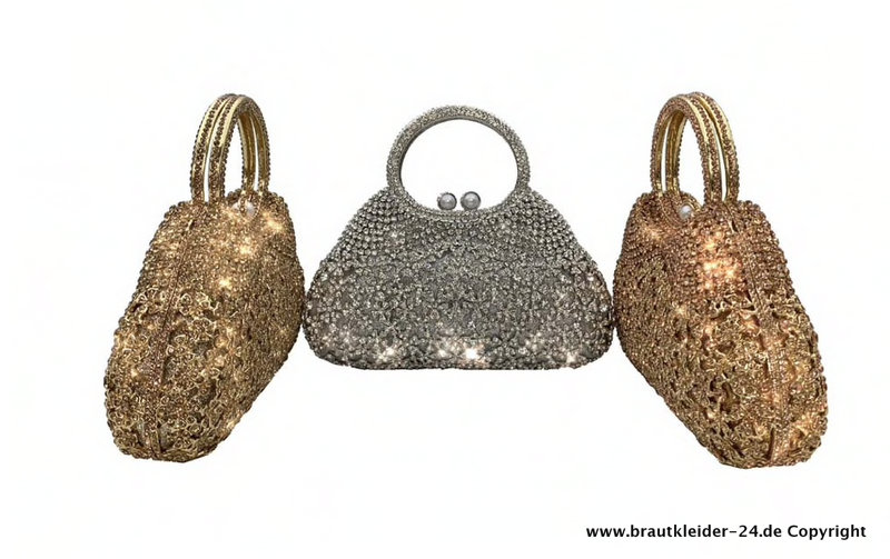 Kristall Strass Handtasche Brauttasche in Silber oder Gold