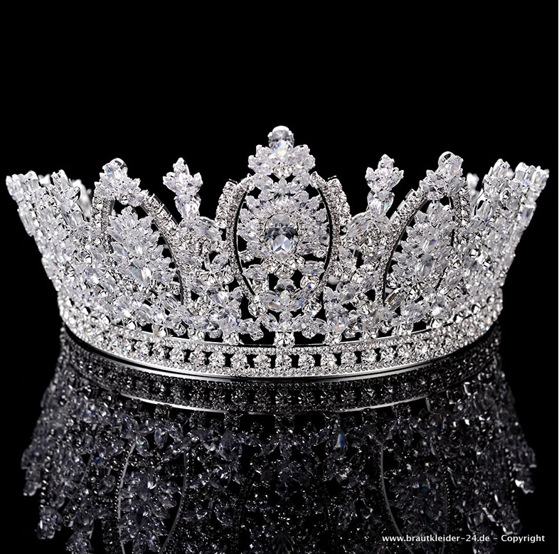 Luxus 6cm hoch Königin Hochzeit Braut Haarschmuck Haarreif Krone Diademe Tiara 