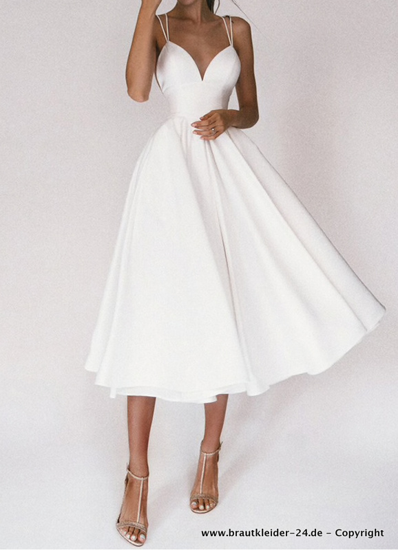 A Linie Petticoat Style Brautkleid für den Standesamt Wadenlang