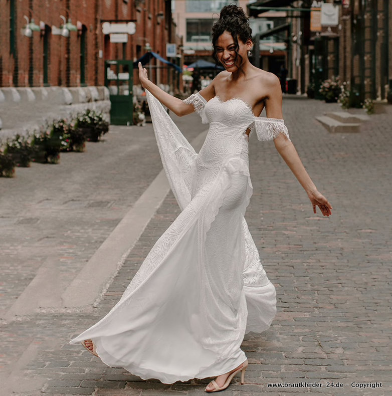 Schulterfreies Meerjungfrau Brautkleid Dorothee
