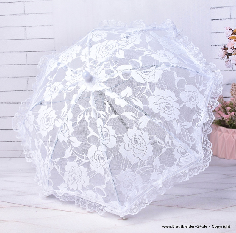 Brautschirm Franziska mit Rosen in Weiß