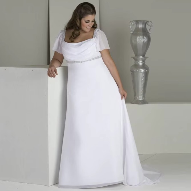 Clean Chic Empire Brautkleid Hanke mit Chiffon Ärmeln