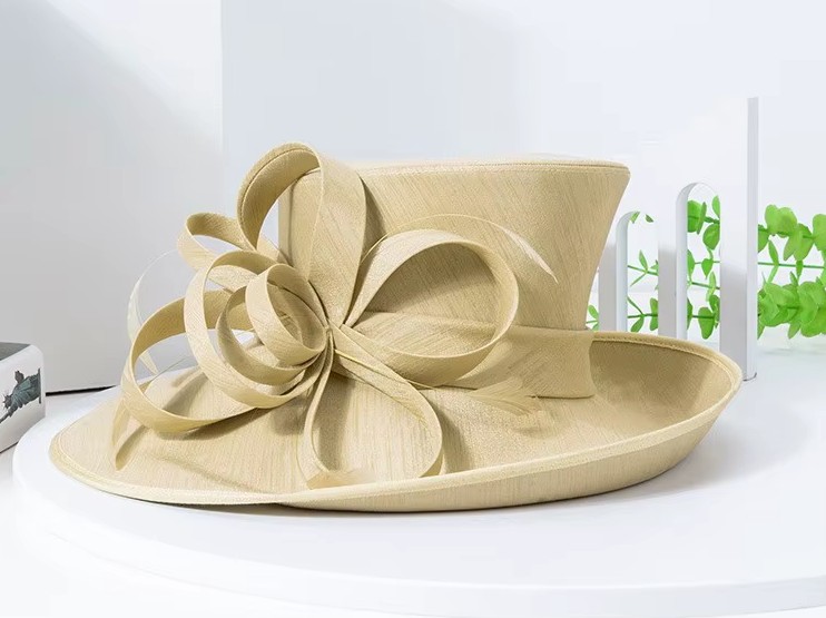 Brauthut Paisley aus Bambusfaserstoff in Elfenbein