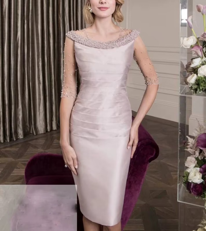 Bleistift Brautmutterkleid Immanuela 2026 Knielang mit Illusion Ärmeln