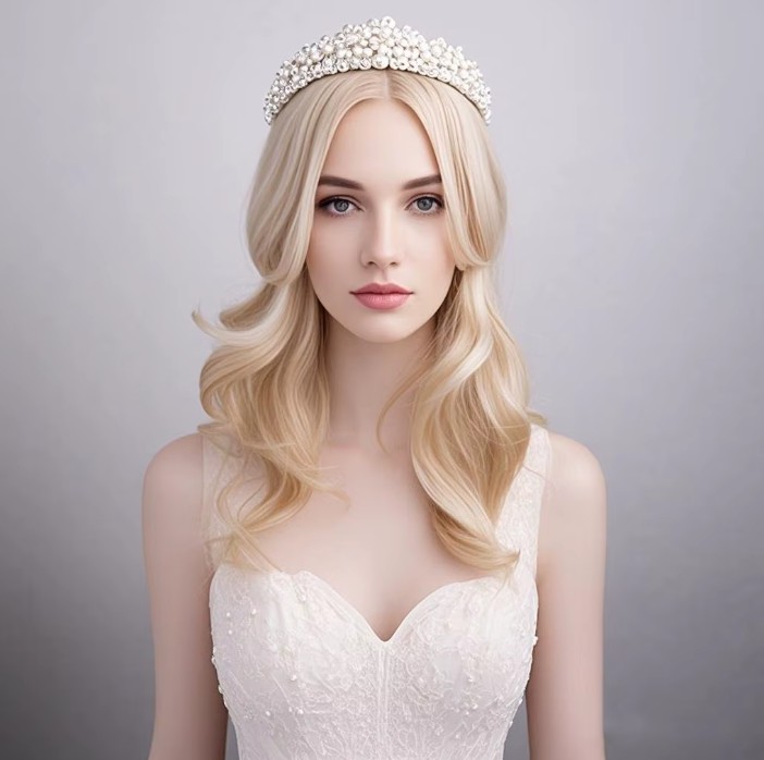 Perlen Braut Diadem Jale