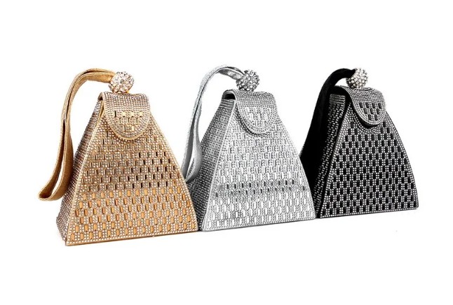 Luxus Diamant Brauttasche in Gold Silber oder Schwarz