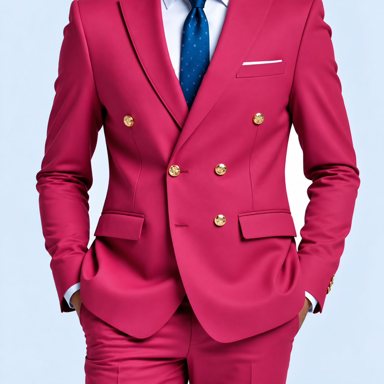 Pinker Bräutigam Anzug | 2-teiliger Slim Fit Zweireiher