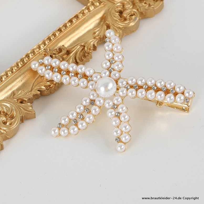 Seestern Braut Haarschmuck mit Perlen
