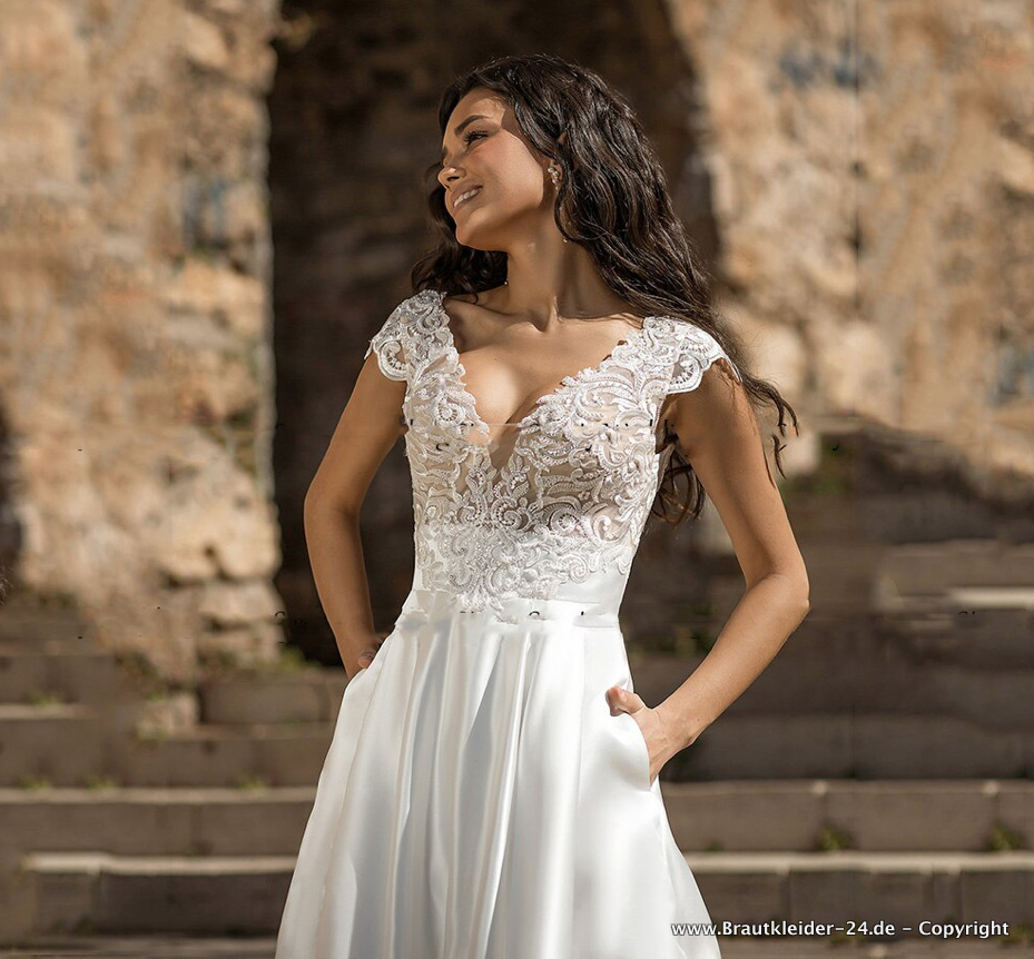 Brautkleider Hochzeitskleider Empire Brautkleid Iordana Mit V 