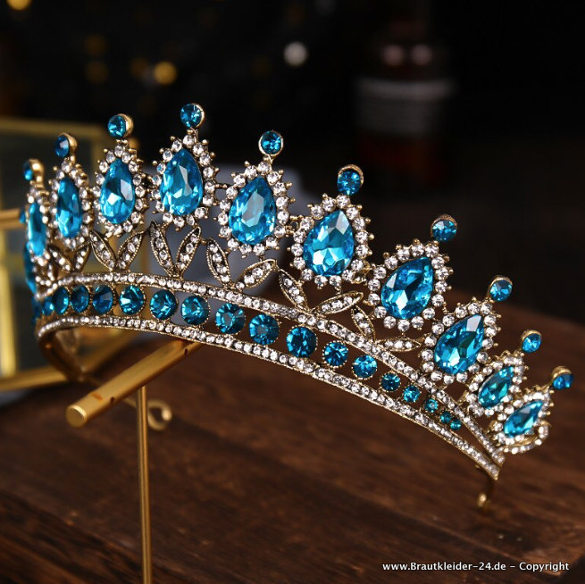 Krone Tiara Blau Silber in Thüringen - Waltershausen